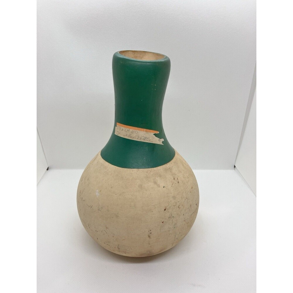 Vintage Weller Gourd Style Pottery Jug Vase Beige Green Folkart Primitive